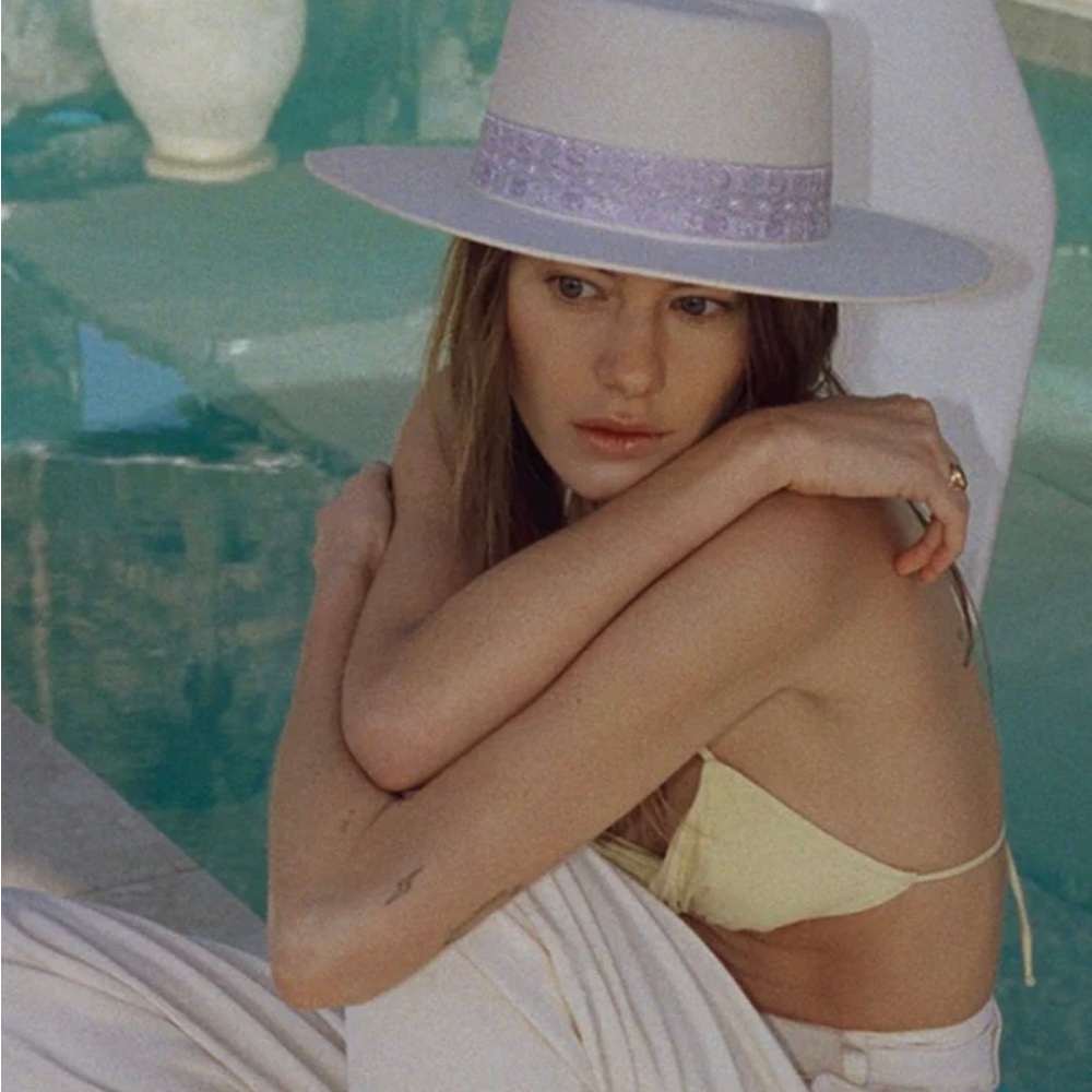 NWT Lack of Color Lavender Lolita Boater Style Hat. Australian Wool